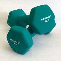 Songmics Hantel-Set, Neopren-Beschichtung, 2 Stk. x 2 kg, NEUwertig