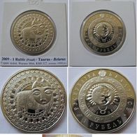 2009, Belarus, 1 Ruble- Taurus, Proof (Mintage:10000 pcs)