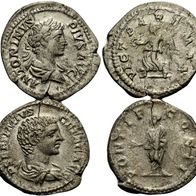 Römische Kaiserzeit Lot mit 2 Stück Silber Denar "CARACALLA / u. GETA"