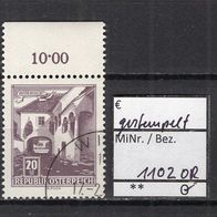 Österreich 1961 Freimarke: Bauwerke MiNr. 1102 gestempelt Oberrand