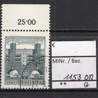 Österreich 1964 Freimarke: Bauwerke MiNr. 1153 a gestempelt Oberrand