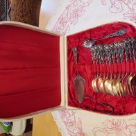 Kaffeebesteck Vintage "Hildesheimer Rose" 100 versilbert 15tlg. unben. m. Schatulle
