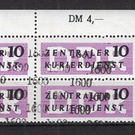 DDR 1957 Dienstmarken für den ZKD (III) Viererblock MiNr. 10 postfrisch Oberrand