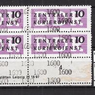DDR 1957 Dienstmarken für den ZKD (III) Viererblock MiNr. 10 postfrisch Unterrand