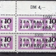 DDR 1957 Dienstmarken für den ZKD (III) Viererblock MiNr. 10 postfrisch Oberrand -1