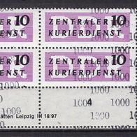 DDR 1957 Dienstmarken für den ZKD (III) Viererblock MiNr. 10 postfrisch Unterrand -1