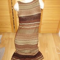 Ralph Lauren Kleid braun Muster wie Strick Leinen BW M