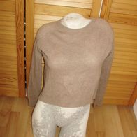 Kaschmir 100% Pullover helles Braun ausgefallen XS = S