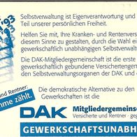 Telefonkarte - S 92 von 1993 , DAK Krankenkasse , leer
