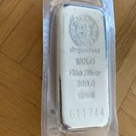 Silberbarren Argor Heraeus 1 Kilo / 999er Silber Original in Folie