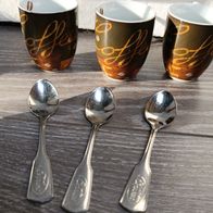 3 Espressotassen Flirt Ritzenhoff & Breker Modell Chile + Löffel *