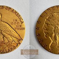 Amerika U.S.A. Goldmünze 8,36 g. Half Eagle Indian Head 5 Dollars 1911