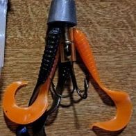 Neu Huchenzopf Orange Schwarz G: 45g Meer Hochsee Köder Dorsch Huchen Hecht Wels