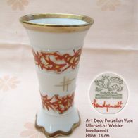 zierliche Art Deco Porzellan Vase * Ullersricht Weiden handbemalt