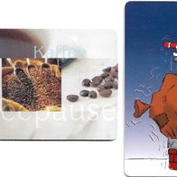 2 Telefonkarten - PD 14 / 2002 + 13 / 2001 , Weihnachten + Kaffee , leer