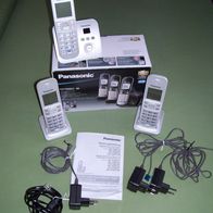 Panasonic Festnetz Telefon-Set KX-TG6823GS mit 3 Mobilteilen schnurlos mit AB