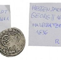 Altdeutschland Hessen-Darmstadt Halbbatzen 1636 "GEORG II. (1626-1661)