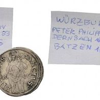 Würzburg Altdeutschland Batzen 1676 "Peter Philipp v. Dernbach (1675-1683)"