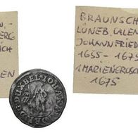 Braunschweig-Lüneburg-Calenberg 1 Mariengroschen 1675 "Johann Friedrich (1655-1679)"