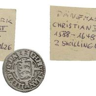 Dänemark Silber 2 Skilling 1626 "CHRISTIAN IV." (1588-1648)