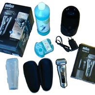 Braun Rasierapparat Series 9 Akkurasierer Silber Model 9291cc mit Reinigungsstation
