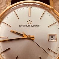 Eterna-Matic Armbanduhr aus 585-er Gold, Reinheitszertifikat, Garantiebuch