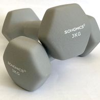 Songmics Hantel-Set, Neopren-Beschichtung, 2 Stk. x 3 kg, NEUwertig