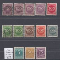 Briefmarken Deutsches Reich 1923 Neue Ziffernzeichnung 13 Marken