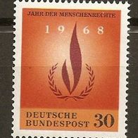 Bund Mi. 575 * * 30 Jahr der Menschenrechte 1968 postfrisch