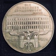1938 Deutsches Reich München Viermächte Abkommen Historische Medaille Neu