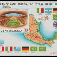 1986 Rumänien Fußball-WM Mexico 1986 Block 226 ungezähnt postfrisch