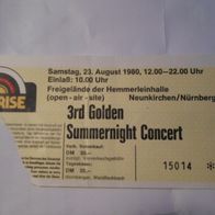 alte Konzertkarte, 3rd Golden Summernight Concert, 23.08.80, Open Air (T#)