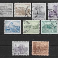009) Estland 1993-97 Bauten Posten/Lot 9 Werte gestempelt