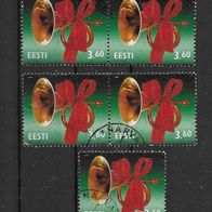 010) Estland 2000 Weihnachten Mi. Nr. 388 5 mal gestempelt