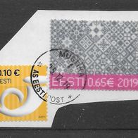 012) Estland 2019 Stoffmarke Mi. Nr. ? gestempelt auf Papier
