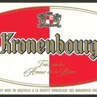 Etiquette de bière Societe Congolaise des Brasseries Kronenburg Afrique Centrale