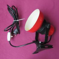 Original Vintage Klemm Lampe Space-Age Pop-Art rot 70er Lese Büro Schreibtisch DDR