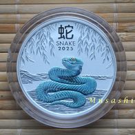 1 x 2 Oz Unzen Australien Lunar III 2025 Schlange Snake Color Farbe st