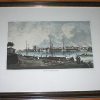 Stahlstich Ludwigshafen RHEIN Kähne Hafen Richard Höfle Carl Mayer um 1850 RAR