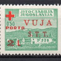 TRIEST-ZONE B 23. Mai 1948 Zwangszuschlagsportomarke Mi. Nr 1 STT VUJA ungebr RAR