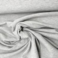 4,35 M Ottoman Rippjersey Hellgrau Meliert Jerseystoff Stoffrest Reststück