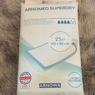Arnomed Superdry Bettenschutzunterlage 25 Stück - 60x90 cm Inkontinenz