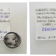 Indien westl. Ksatrapas Silber Drachme "RUDRASIMHA I." (227-235 AD)