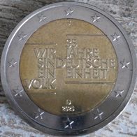 2 Euro BRD 2025 Deutsche Einheit D vz aus Umlauf Deutschland 35 Jahre