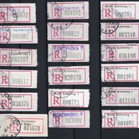 Lot 18 ältere RECO Einschreibezettel MARKEN POLEN POLSKA Recommande Selten RAR
