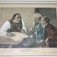 Druck Lithographie OTTO DINGER Politiker Kunstdruck um 1900 farbig Selten Rar