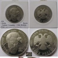 1993- Russia- 1 Ruble commemorative coin- V. Vernadsky- Proof