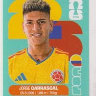 Panini Fussball WM 2026 Jorge Carrascal COL Bild Nr 16