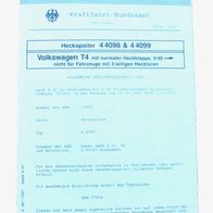 VW T4 Teilegutachten ABE KAMEI für Heckspoiler 44098 & 44099 Heckklappen