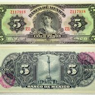 Mexiko 5 Pesos 1963 / Pick.60h - Kassenfrisch / Unc